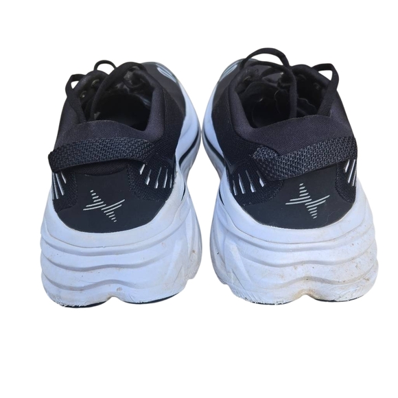 Hoka One One Bondi 8 Black and White Running Sneakers - Picture 7 of 8